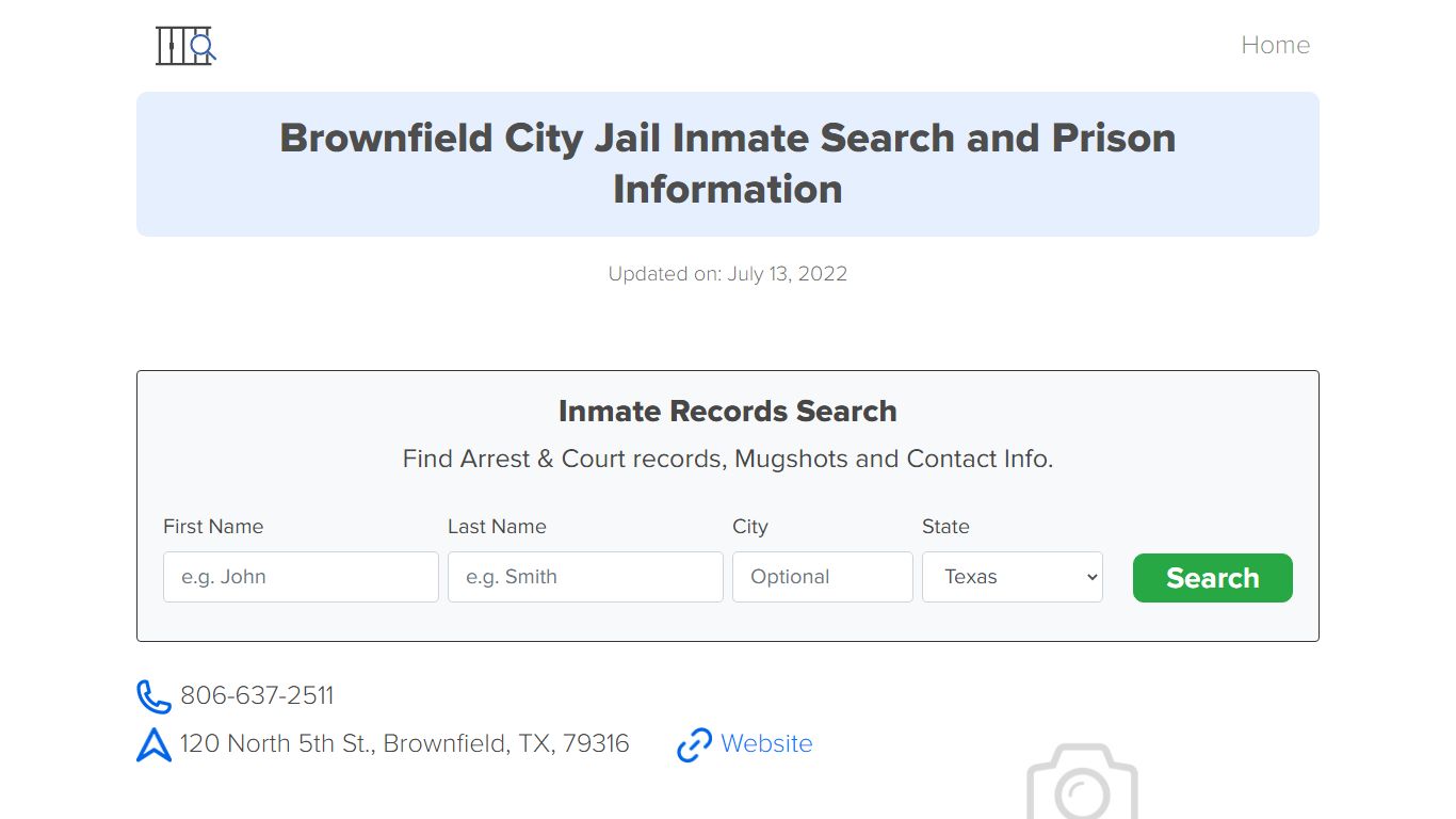 Brownfield City Jail Inmate Search, Visitation, Phone no ...